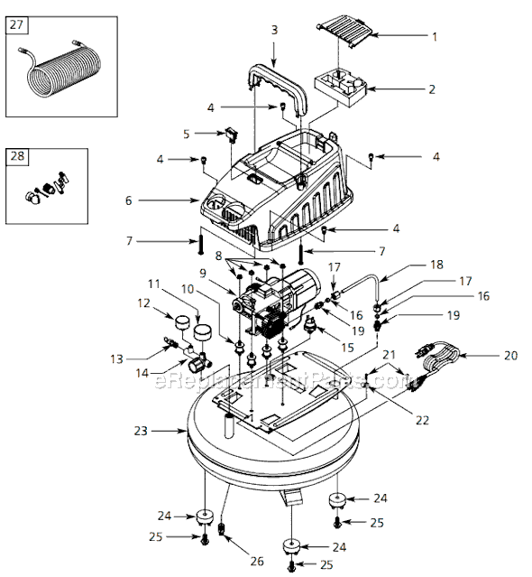 Page A Diagram and Parts List for FP208100DQ 2007 Campbell Hausfeld Compressor